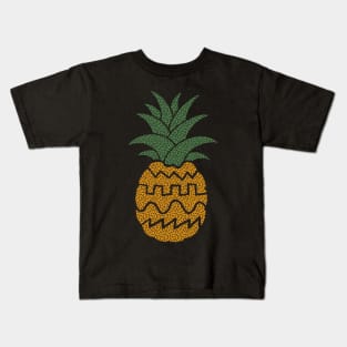 Funny Synthesizer Waveform Pineapple Kids T-Shirt